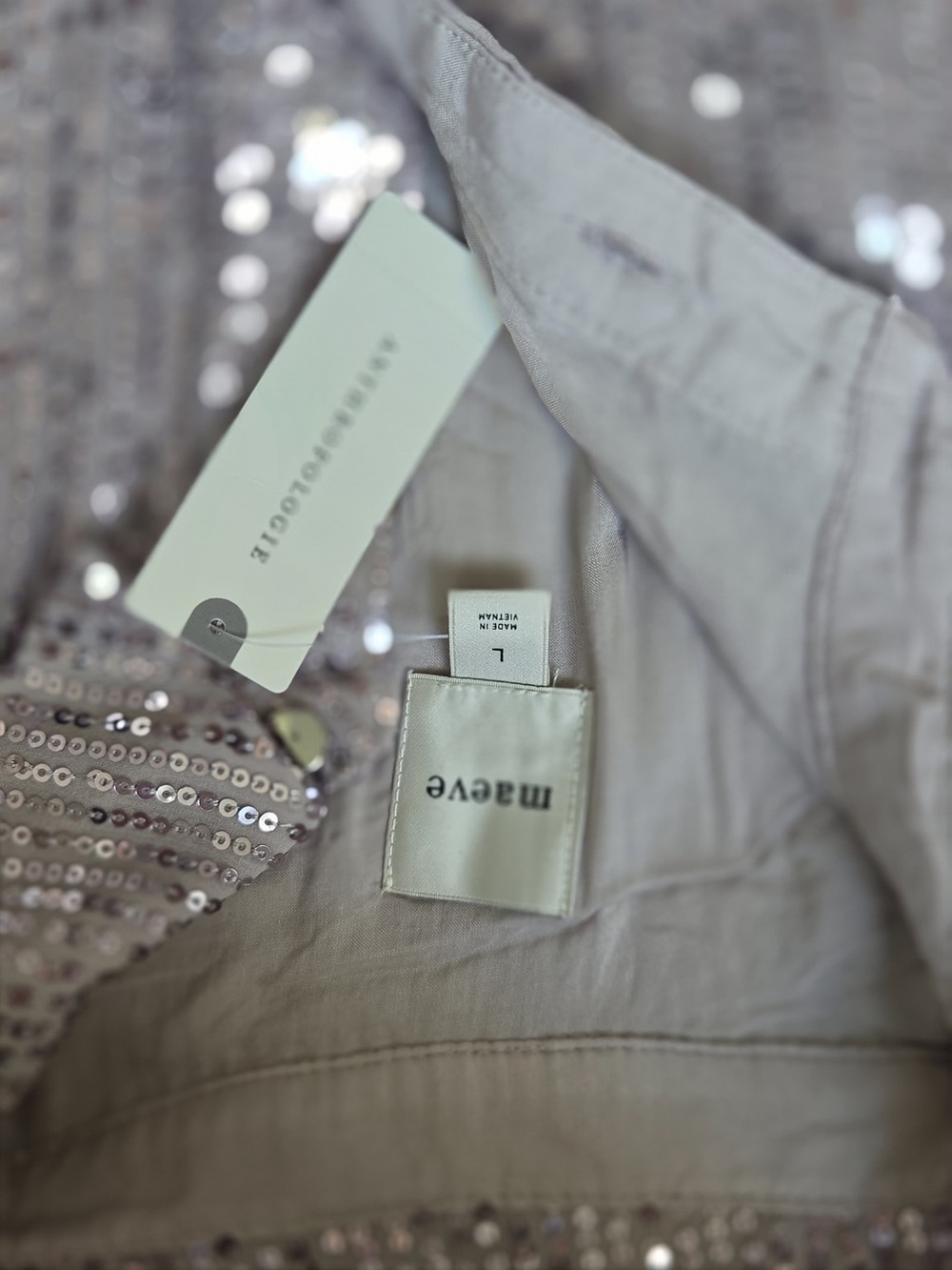Sequin Tiered Shirt Dress in silver - Picture 5 of 5